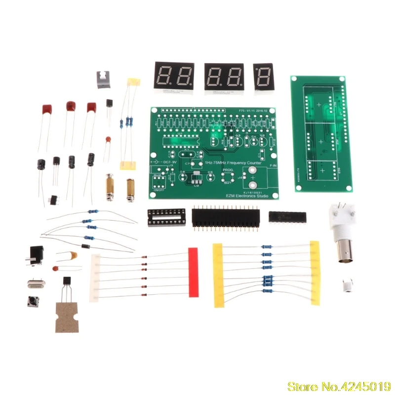 Новинка, модель высокого качества 1-75 Гц МГц счетчик частоты 7-9 V 50mA DIY Kit частотомер модуль метр тестер
