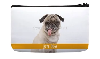 

Simple Styel Love cute Pug Pattern Print Custom Small Cosmetic Bag Wristlet hand bag