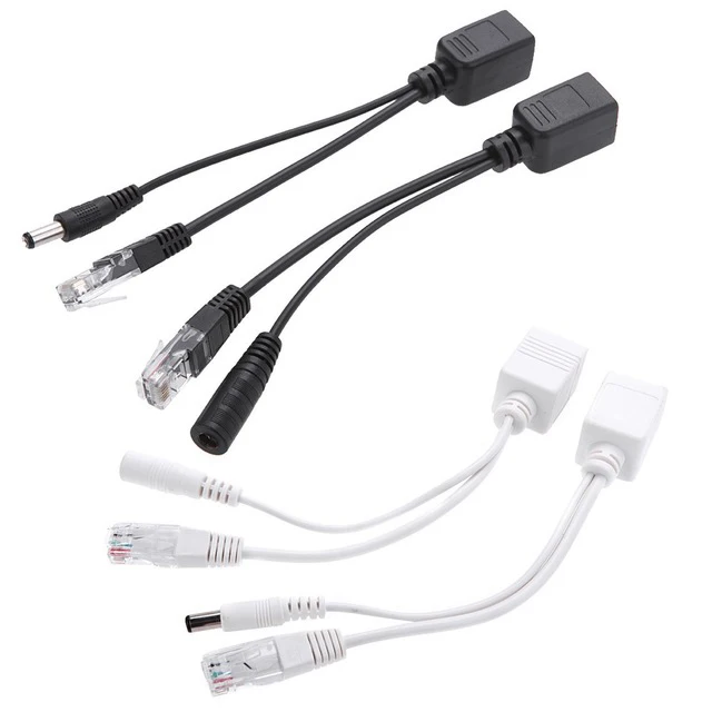 60 шт. (30 пара) POE кабель белый/черный цвет POE Splitter + POE Инжектор CCTV адаптер 12 В Питание кабель видеонаблюдения аксессуар