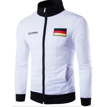 

Free Shipping Men's Casual Jacket Men's Germany Spain American Flag Embroidery Design Fashion Jacket
