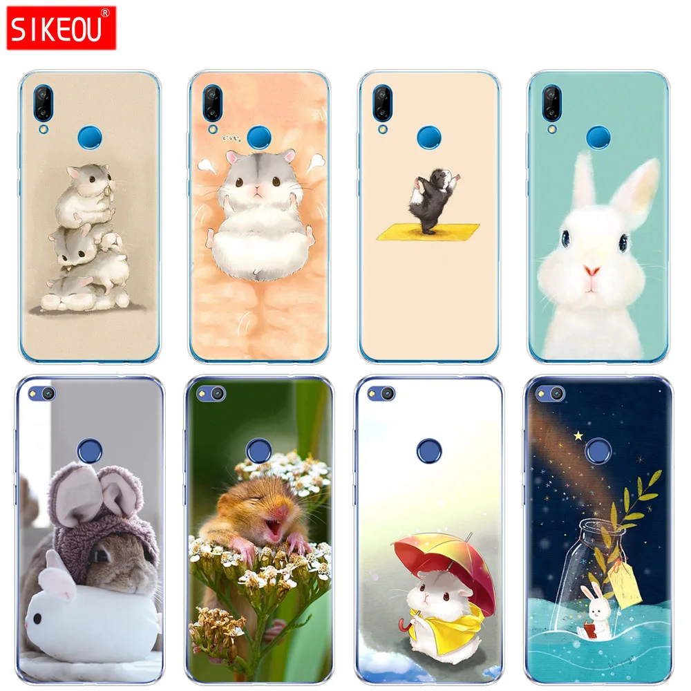 

Silicone Cover Phone Case For Huawei P20 P7 P8 P9 P10 Lite Plus Pro 2017 P Smart 2018 Rabbit mouse Hamster