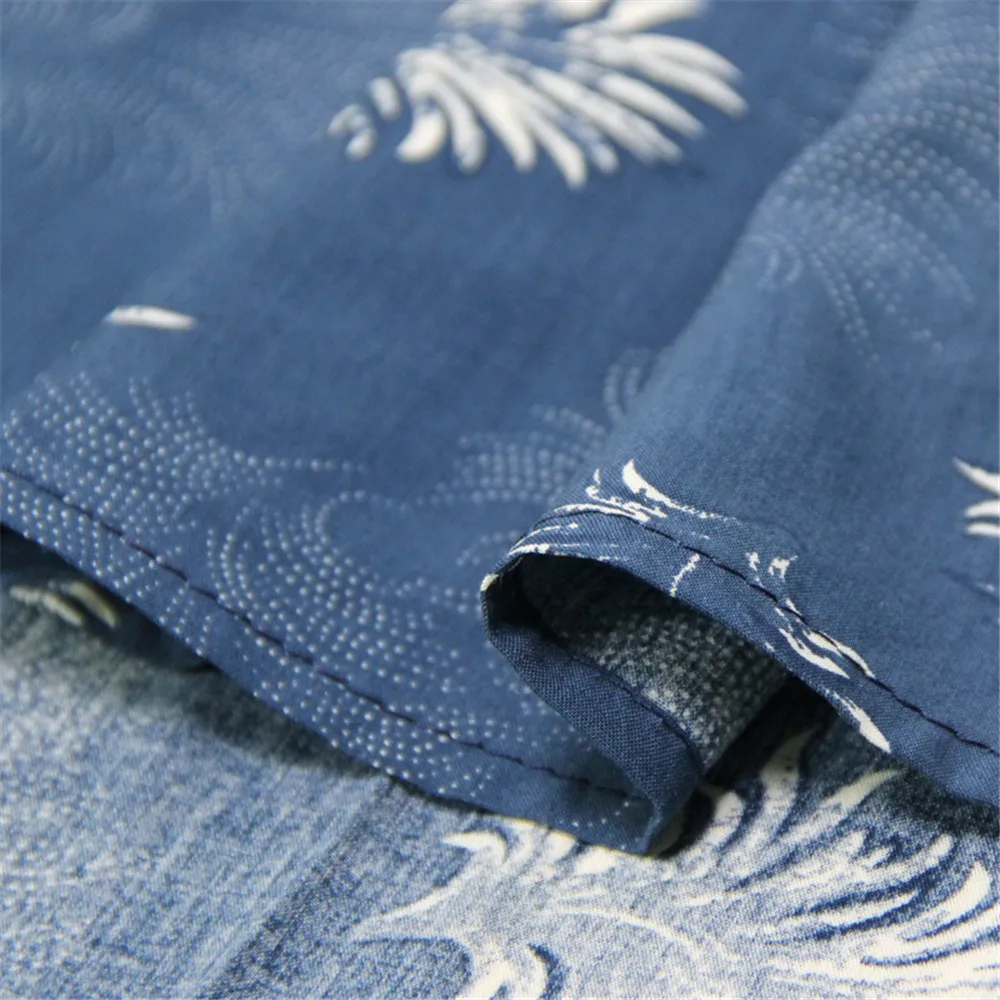 Vintage Cheongsam Summer Dress 2019 Denim Women Dresses Mandarin Collar 34 Sleeve Flower Embroidery Dress A82136 Vestidos (3)