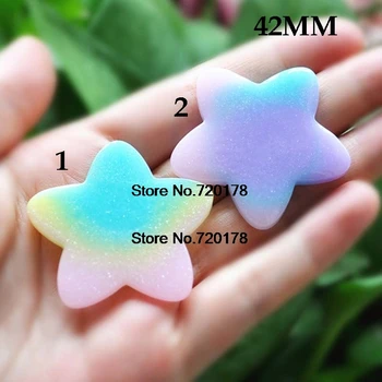 

flatback resin glitter Star cabochons kawaii for DIY Embellishments 42mm 50pcs YZR544