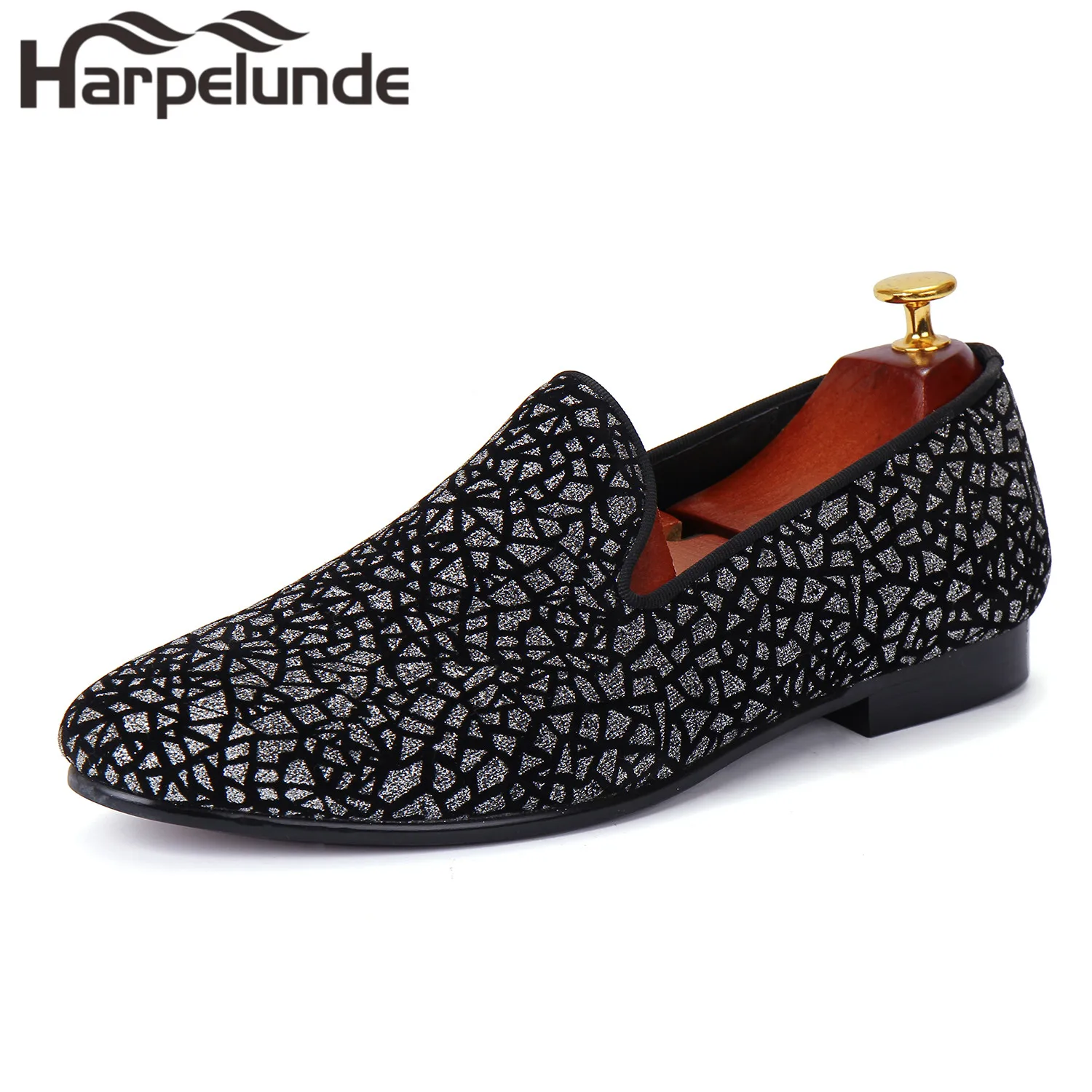 Мужские модные туфли с блестками на плоской подошве размеры 8 13|loafers men|loafers velvetloafers