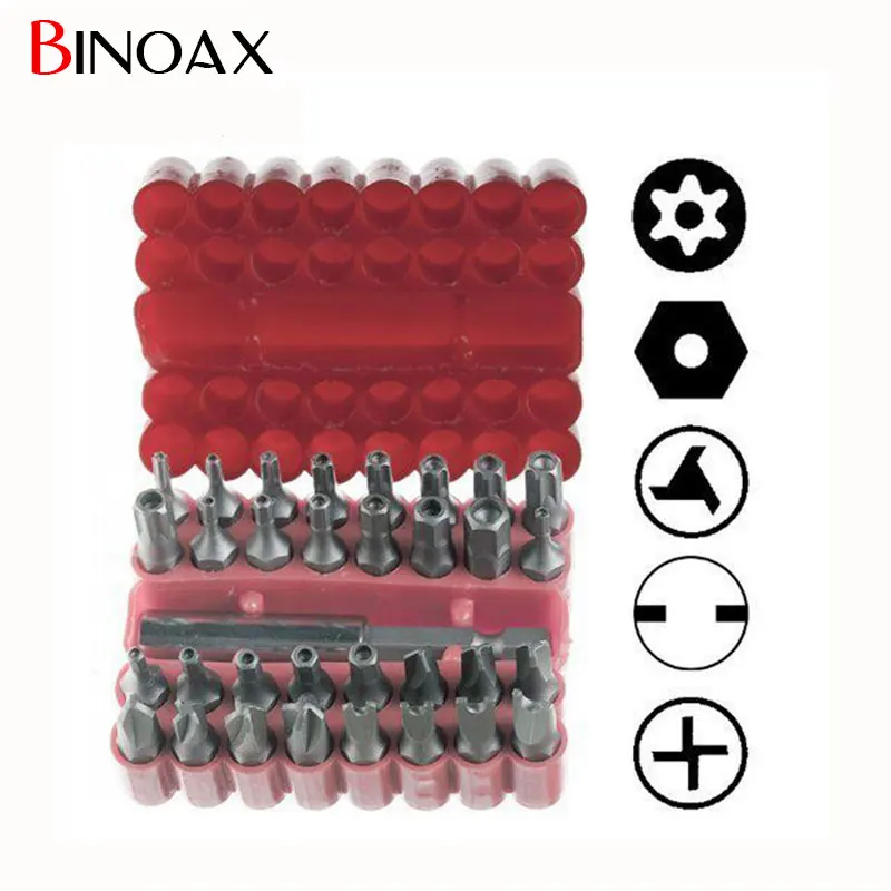 33-Piece Tamper Proof Security Bit Set – Torx, Hex, Tri-Wing & Star Screwdriver Bits