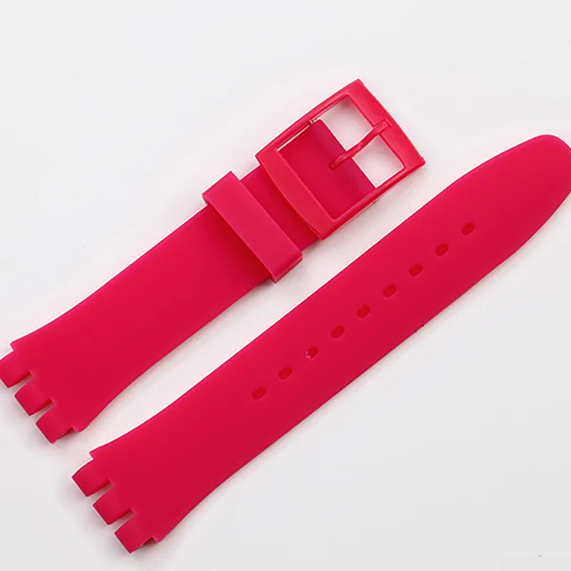17mm 19mm Silicone Watch band for Swatch Watches Rubber Watch Strap
