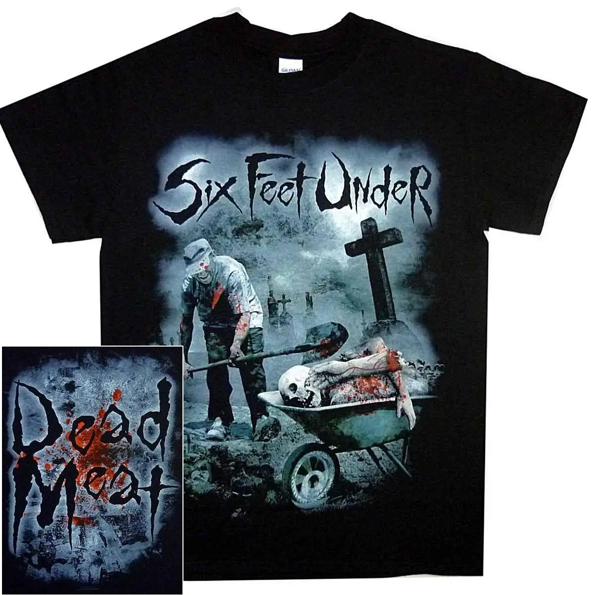 

Six Feet Under Dead Meat Shirt S-3XL T-Shirt Official Death Metal T Shirt New Summer Short Sleeves Cotton T-Shirt Top Tee