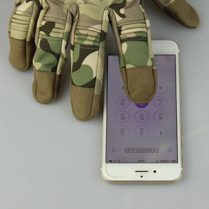 Сенсорный экран камуфляжная, с расцветкой Мультикам тактические перчатки армейские военные Airsoft на открытом воздухе Альпинизм съемки Водонепроницаемый полный палец перчатки