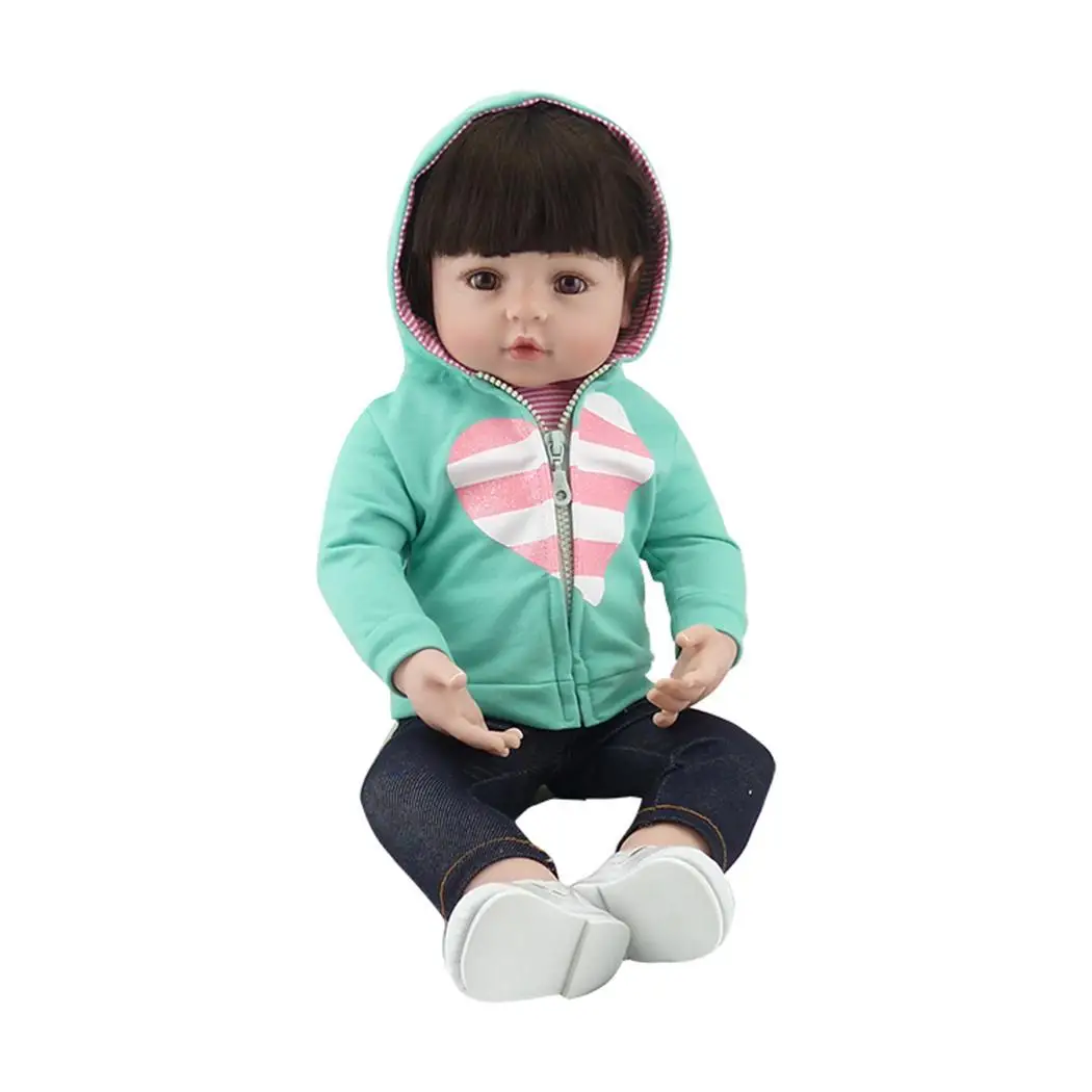 NPK Дети Мягкий силиконовый Моделирование девушки кукла с реалистичной одеждой кукла 60 см/47 см Reborn Детские куклы гуманоиды с длинными волосами