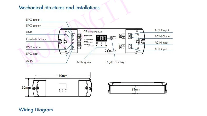 1CH* 5A DMX512 переключатель переменного тока DP DMX512 декодер