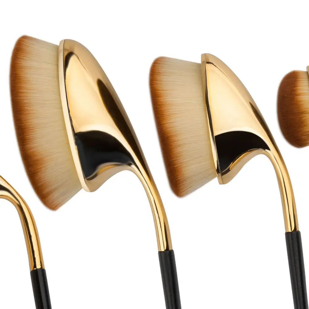 

New9Pcs Set Pro Foundation Powder Brush Golf Tooth Brush Shape Oval Makeup Brush