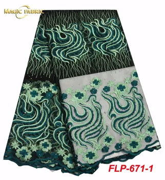 

African Tulle Lace Fabric 2018 African French Lace Fabric High Quality With Stones Nigerian Embroidery Tulle French Lace FLP-671