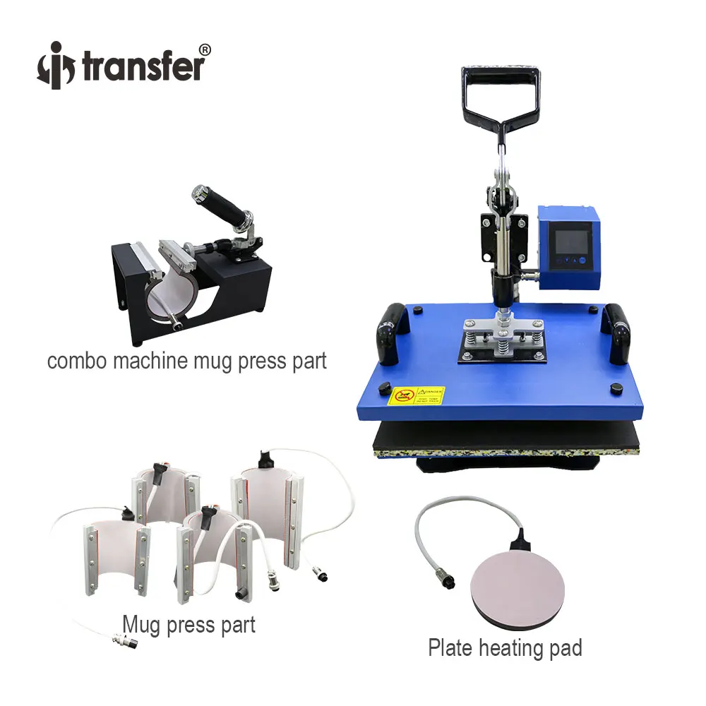 I-transfer цифровой lcd сенсорный экран 1" x 15" комбинированные колпачки, кружки, тарелки, футболки термопресс машина сублимационный пресс передачи - Цвет: 6 in 1