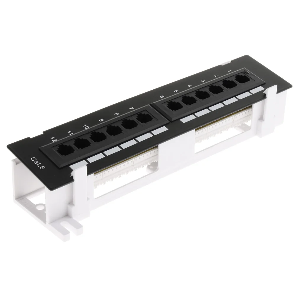 MagiDeal 12 Port Cat5e / Cat6 Unshielded Wallmount Network Ethernet Patch Panel 10 inch