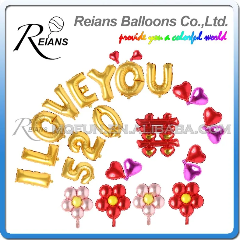 Reians мультфильм китайские XI золотые I LOVE YOU 520 свадебные украшения партии буквенный