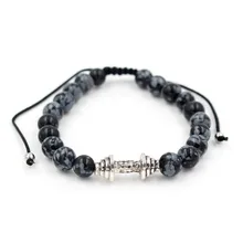 Faitheasy натуральный Снежный камень древнее серебро штанга гантели плетение кистями браслеты с орнаментами