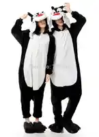 Animal Black Wolf Cartoon Cos Cosplay Pajamas Boy Girl Onesie Jumpsuit Flannel Leisuir Wear Halloween Party Costume