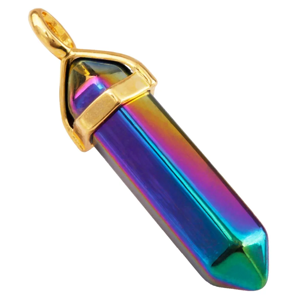 SUNYIK Rainbow Aura Titanium Coated Single Point Prism Wand,Self Standing Crystal Gemstone Figurine Sphere,Healing Chakra,1.3-2 1.3-2 SUNGDV002006 SUNYIK Rainbow Aura Titanium Coated Single Point Prism Wand,Self Standing Crystal Gemstone Figurine Sphere,Healing Chakra,1.3-2 1.3-2 SUNGDV002006