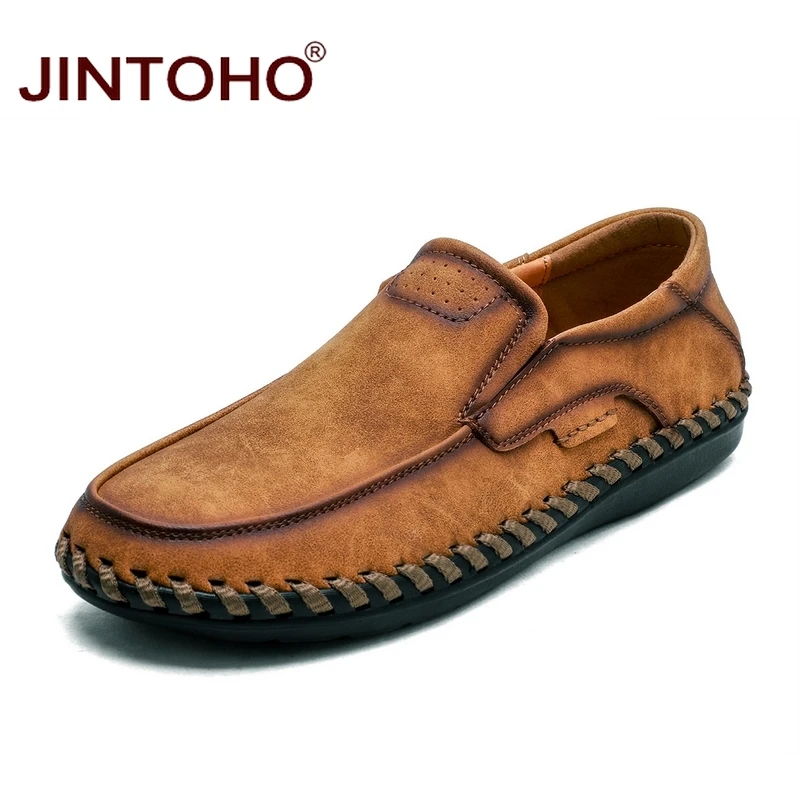 JINTOHO/брендовая мужская обувь модная кожаная повседневные мужские лоферы Летняя