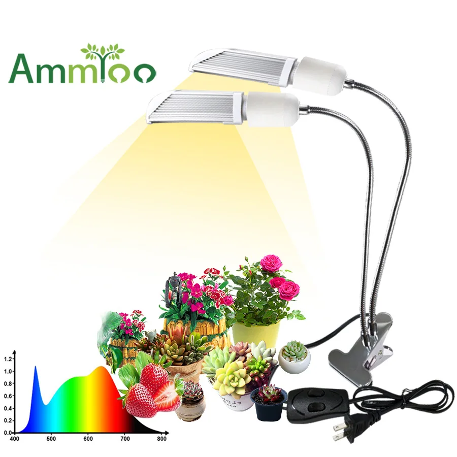 AmmToo Full Spectrum Fitolampy E27 Светодиодный светильник для выращивания растений/лампа