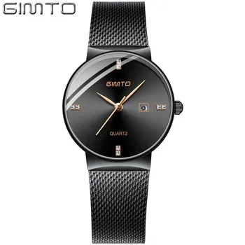 

Stylish Casual Black Casual Women Watches Minimalism Rhinestone Calendar Japan Quartz Lady Wristwatch Holiday Lover's Gift Watch