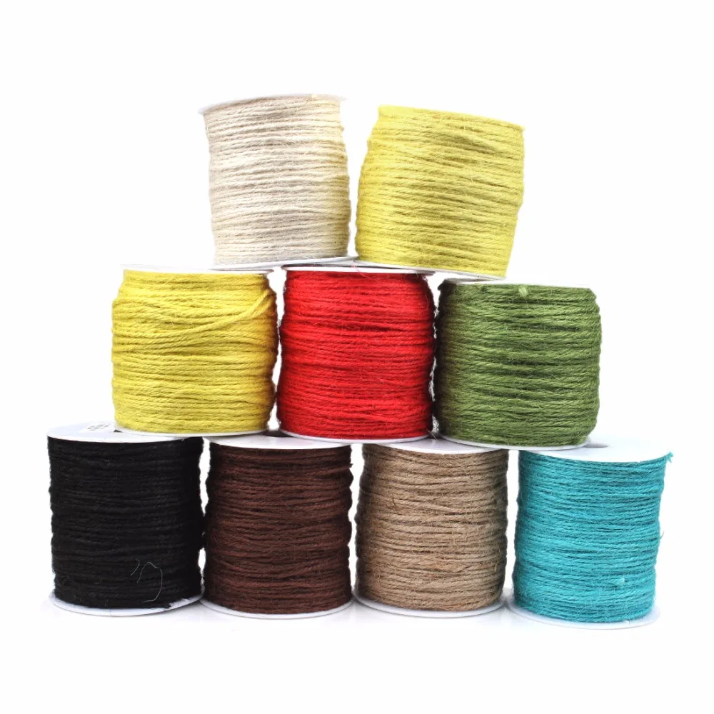 

15meter/pack width 2mm Dia Hemp Rope Jute Twine Cord DIY Packing Crafting Durable and Convenient to Use jewelry fitting finding
