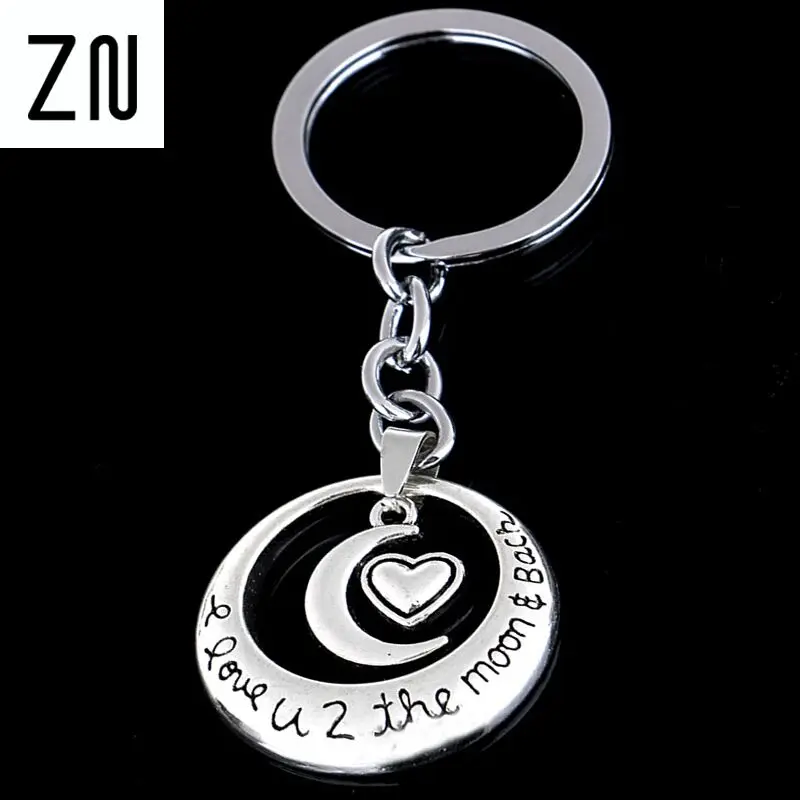 

Valentine's Day I Love You To The Moon And Back Heart Keychain Key Ring Chain Keyfobs