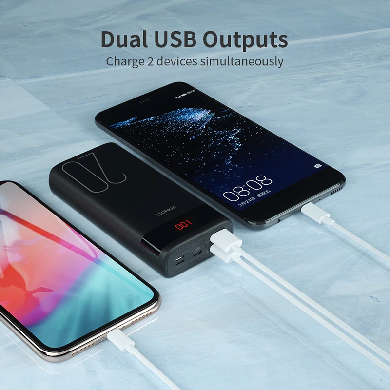 Kaufen ROMOSS Ares 20 20000mAh Power Bank USB Typ Tragbare Ladegerät Externe Batterie 5V 2,1 EINE Mit Led anzeige für Handys Tablet