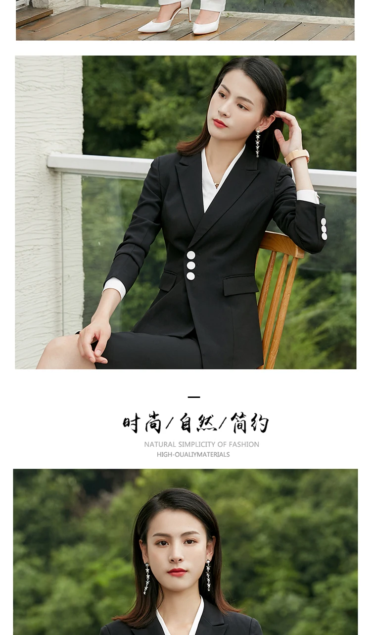 Для женщин костюмы однобортный Тонкий брюки Блейзер Куртка и карандаш офисные женские туфли комплект из 2 предметов