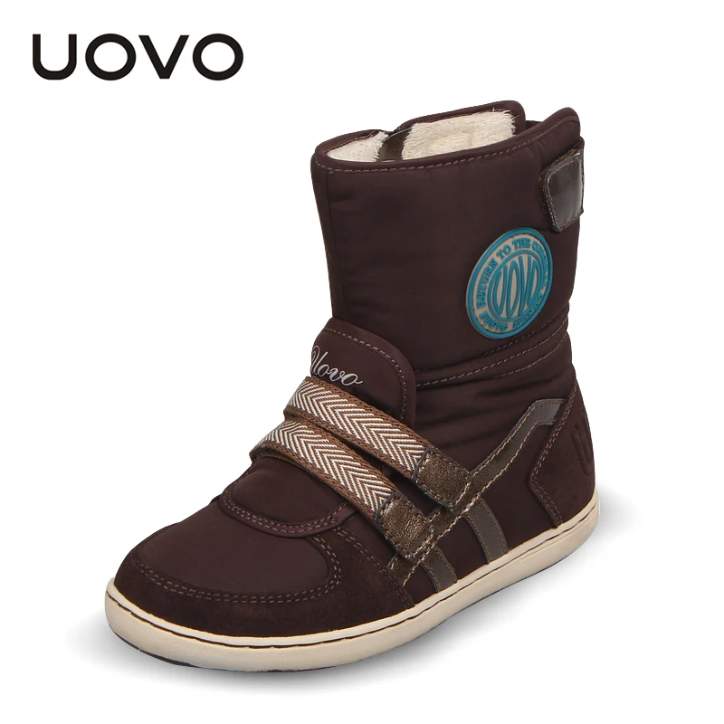  HOT UOVO Brand Kids Shoes Winter Boots For Girls And Boys Fashion Baby Snow Boots Warm Beatiful Gir