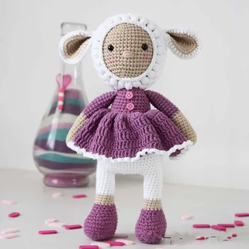 

crochet toys amigurumi rattles doll sheep girl d number SBY003