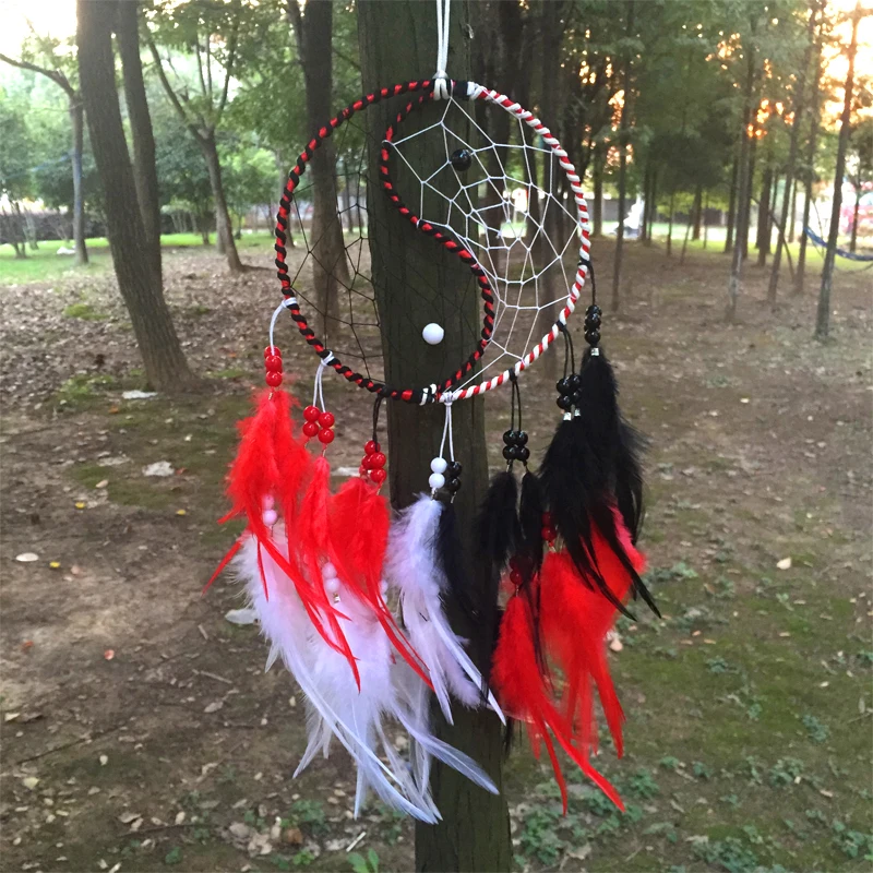 

New fashion jewelry Hot chinese kungfu Tai Chi Dreamcatcher Wind Chimes Indian Style Feather Pendant Dream Catcher Gift
