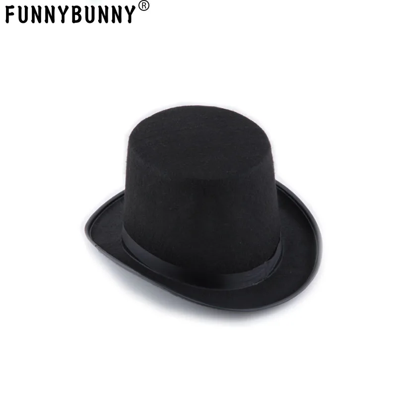 FUNNYBUNNY/забавные шляпы для вечеринок Черный фетровый Топ костюм шляпа|Шляпы
