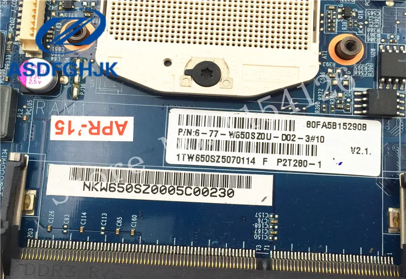 اللوحة لابتوب Hasee ل Clevo ل إله الحرب W650SZ 6-77-w650sz0u-d02 اللوحة 6-71-W65J0-D02 DDR3 100% اختبار موافق
