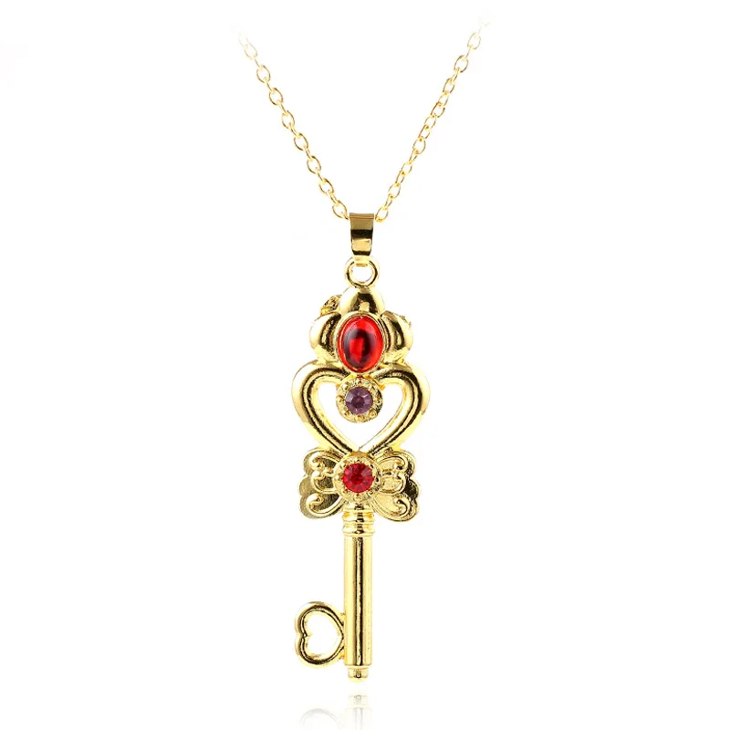 

Sailor Moon necklace Pendant Time Space Key Costumes Accessories Cosplay Prop torque Anime Toy