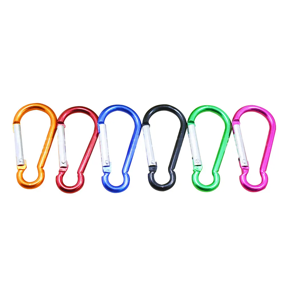 10Pcsset Aluminum Spring D Carabiner Snap Hook