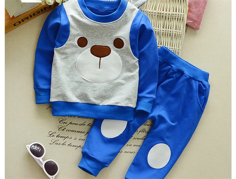 Комплект одежды для маленьких мальчиков с рисунком медведя; одежда для маленьких девочек; Эксклюзивная детская одежда; Kleding; Детский костюм для мальчиков; весенне-осенняя одежда