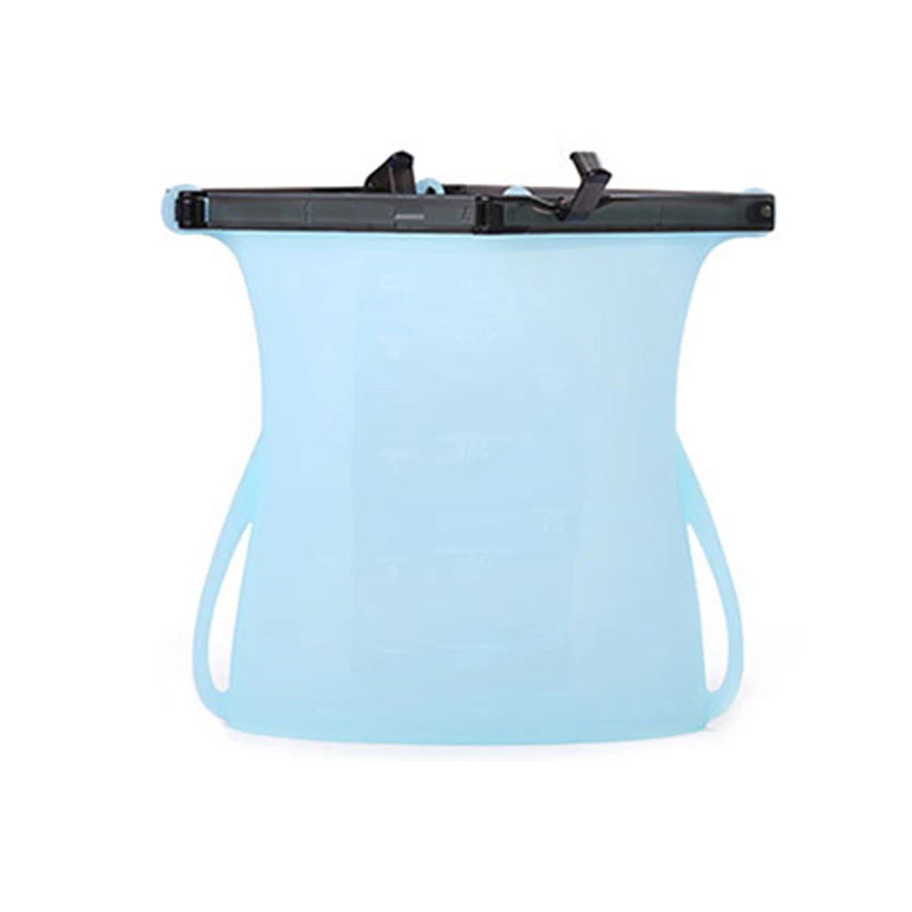 1 шт. креативные многоразовые силиконовые сумки для хранения продуктов стоьте вверх морозильник герметичное уплотнение пищевые контейнеры Hogard - Цвет: Blue