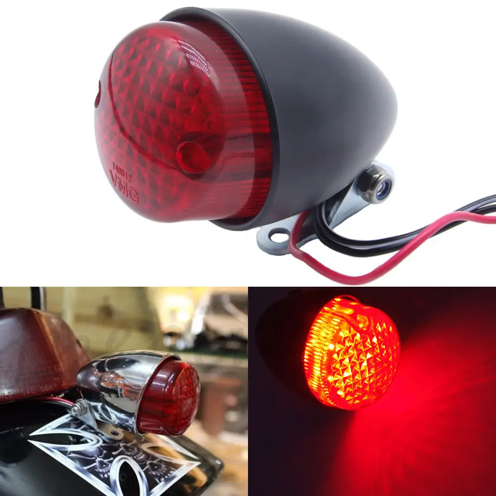 

Mayitr Universal Motorcycle Brake Stop Running Rear Tail Light Red Lamp for H-arley Cafe Racer Bobber DC 12V