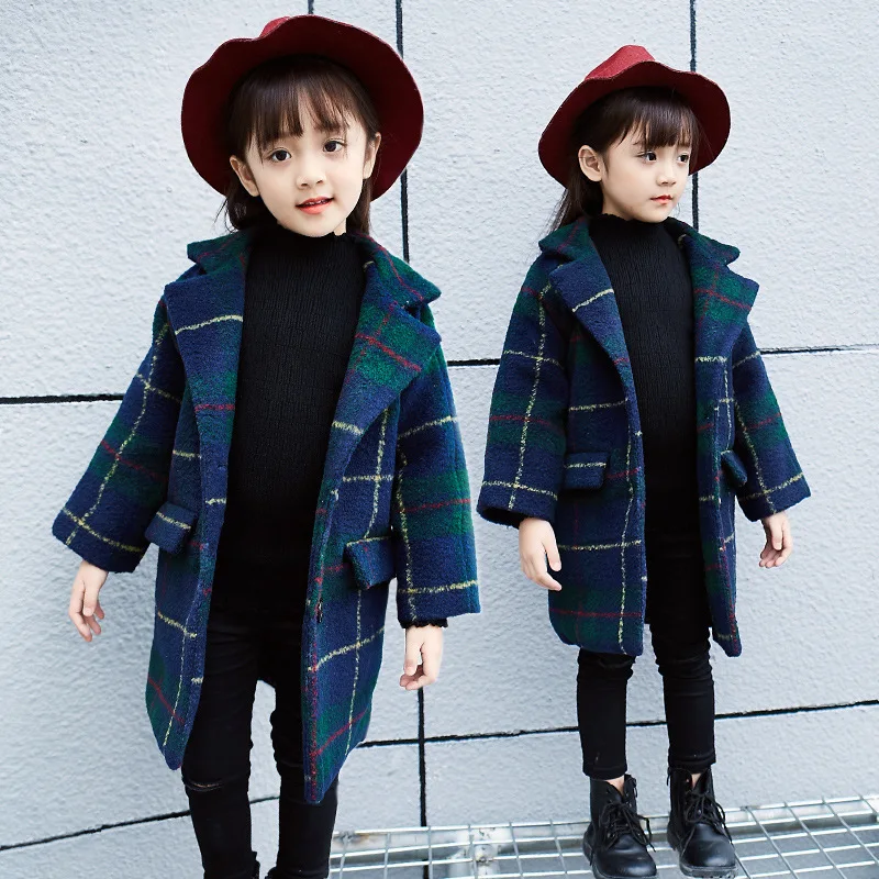 

Casual Kids Woolen Coat Winter Boys Coat 2017 New Thickened Lapel Winter Autumn Children Outerwear grils Jacket Outwear For 2-8T