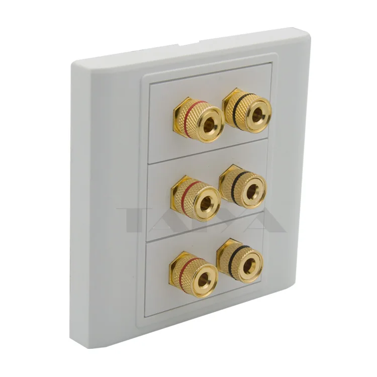 Buy 6 Ports speaker banana sound box wall plate from Reliable wall plate