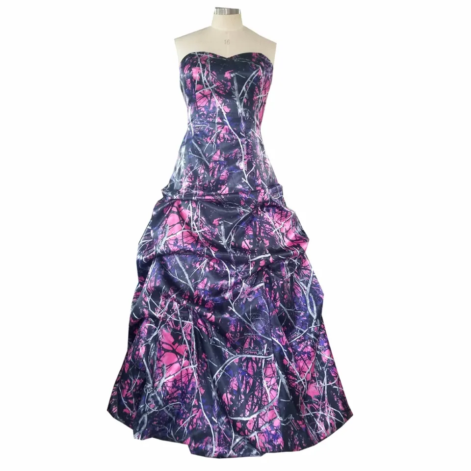 purple camo bridesmaid dresses