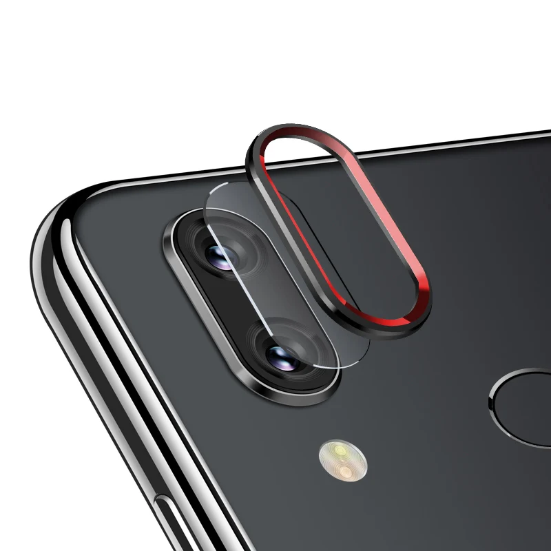 For Xiaomi Redmi Note 7 Pro MI9T 7A Case Xiomi Mi 9 SE MI9 9T Pro 8 Lite Cover Tempered Glass Camera Screen Protector Note7 Ring - Цвет: Black Red and Glass