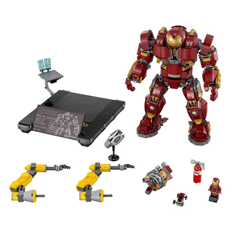 Бела халкбастера Marvel Мстители Бесконечная война Ironman 76105 Super Hero строительные
