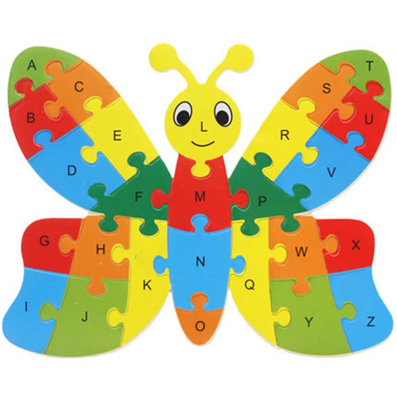 

Educational Toys Wooden 3D Puzzle Letters Animals Lion Fish Owl Rooster Puzzles Montessori Toys Kids Alphabetic Kids Toys Gift