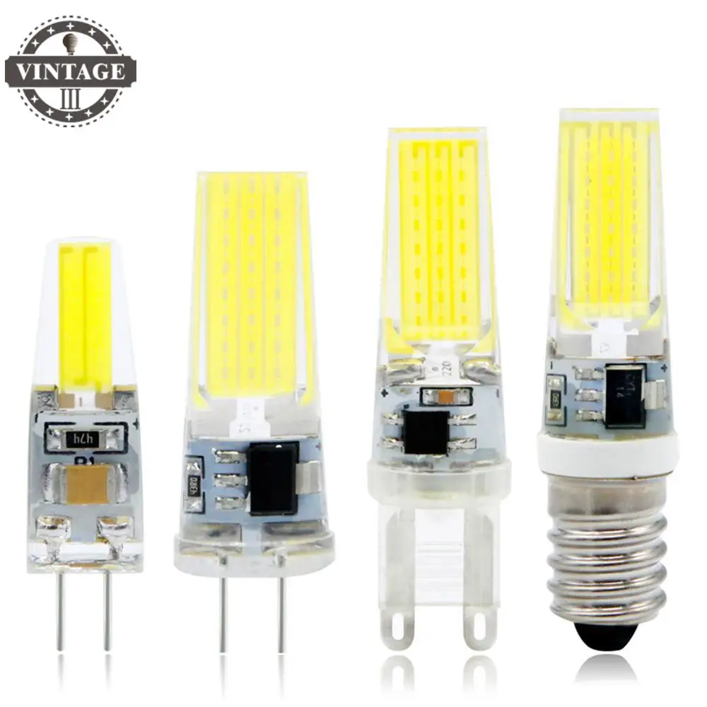 VintageIII 2 Вт AC/DC 12V COB лампы заменить галогенные Bombillas светодиодный G9 G4 E14 220V 3W Лампада