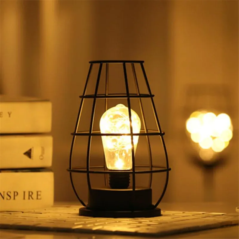 DC5V креативные Ретро железные художественные минималистичные полые домашние настольные лампы Ночник для чтения для спальни настольное освещение украшения дома