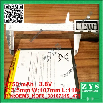

30107119 3.7V 4750mah Lithium polymer Battery with Protection Board For PDA Tablet PCs Digital Products 3x107x119mm 4750 mah