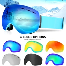 Магнитные лыжные очки, профессиональные двойные противотуманные линзы фотохромные UV400 большие сферические унисекс маска сноуборд очки