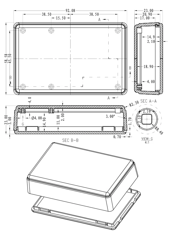 plastic enclosure for electronics control box szomk diy enclosure junction box plastic housing small abs instrument enclosure distribution box black plastic box enclosure electronics case   (14).jpg